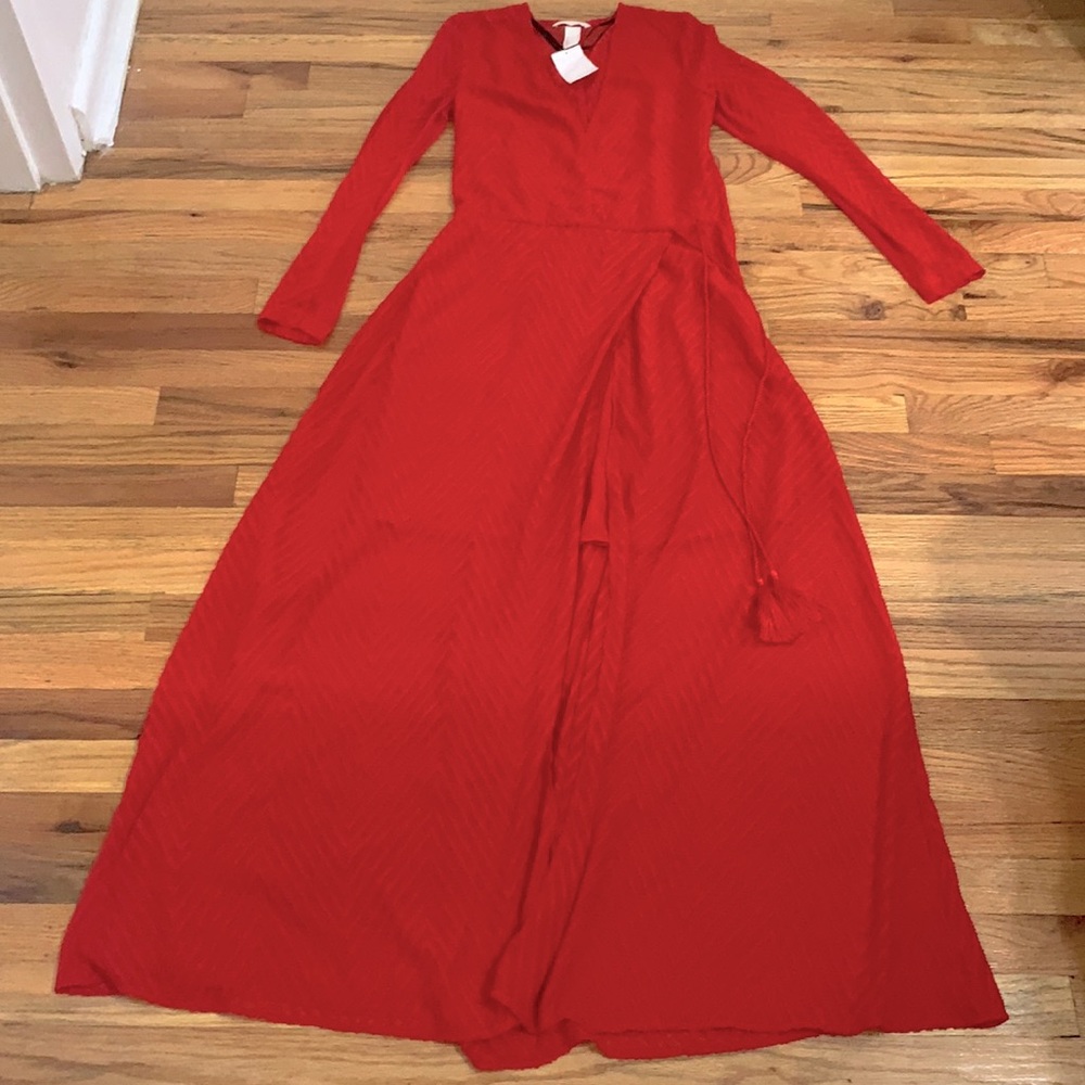 H&M Red Long Sleeve Dress